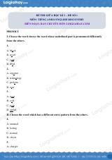 Đề thi giữa kì 1 Tiếng Anh 8 English Discovery - Đề số 1